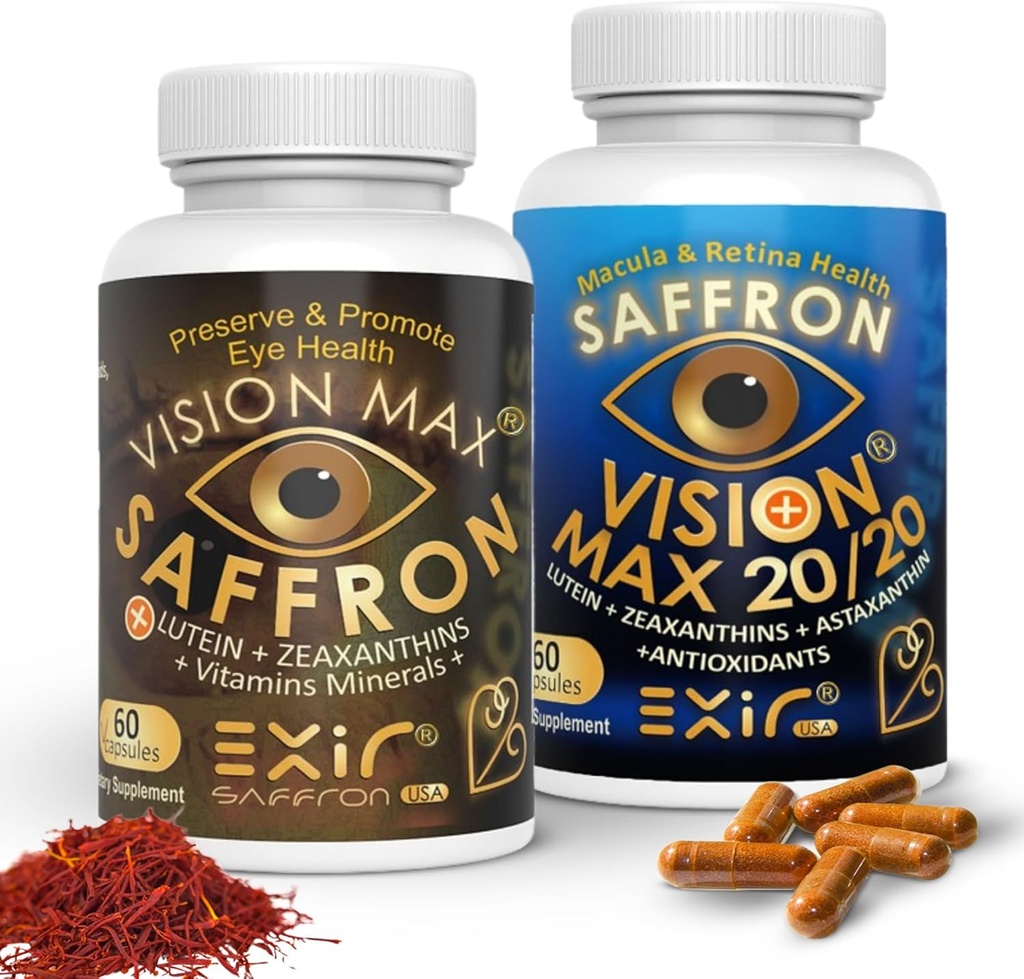 EXIR Eye Vitamins Supplements, Set of 2 - Supports Retina Macular, 120 Capsules