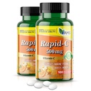 America Medic & Science Rapid-C 500mg supplément de vitamine C (2 pack de 100 comprimés) Booster d'énergie, soutien quotidien du système immunitaire, antioxydant.