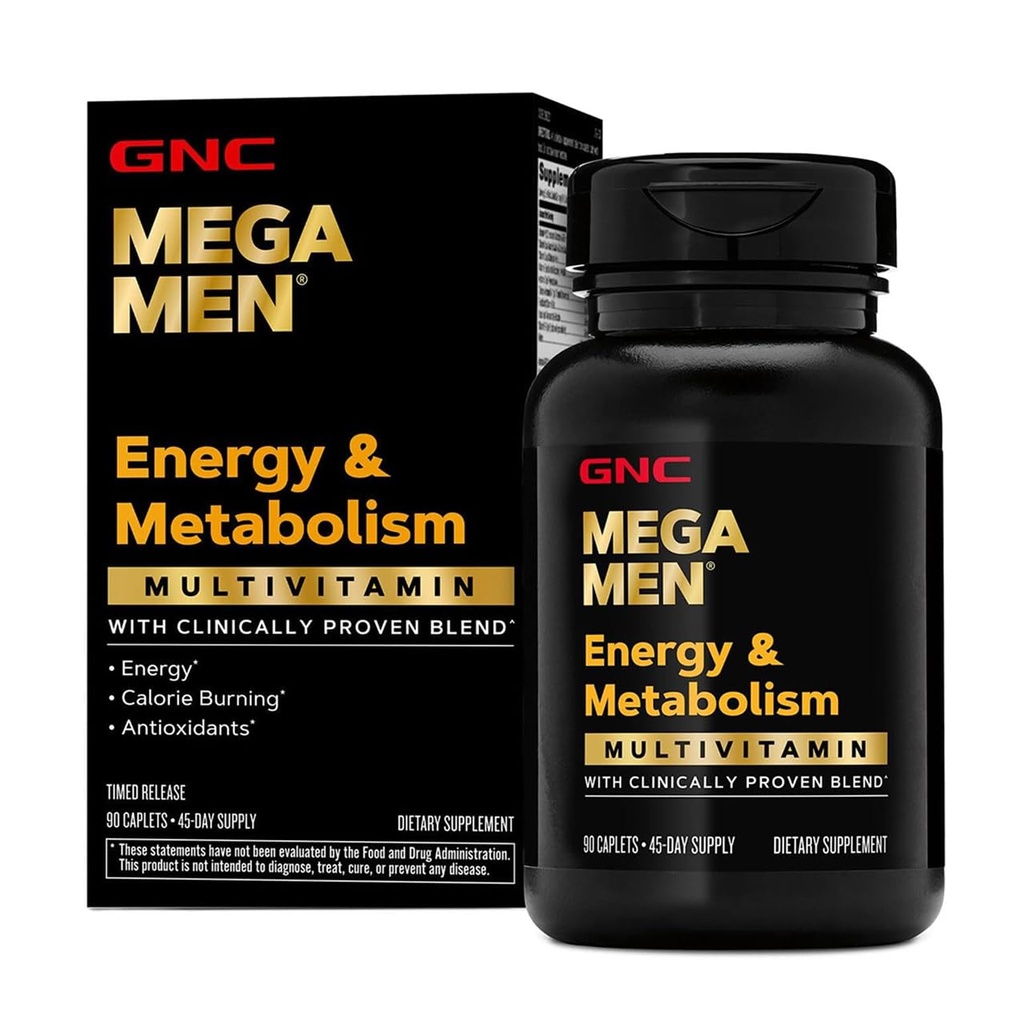 GNC Mega Men Energy & Metabolism Multivitamin for Men | Antioxidants and Increased Calorie Burning | 90 Count