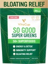 VitaCup So Good Super Greens Powder w/ 50+ Premium Superfoods, Boost Energy, Detox, Immunity w/Probiotics, Prebiotics, Fiber, Antioxidants, Adaptogens, Spirulina, Berry Lemon,30 Servings