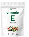 Micro-ingrédients Vitamine E 1000IU, 240 Softgels Pure Vitamine E Huile Pills.com Suppléments antioxydants pour la peau, le visage, le coeur et la santé immunitaire.