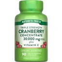 Nature's Truth Cranberry Concentrate Pills 30 000mg.Plus de vitamine C. Capsules de soutien triple force.