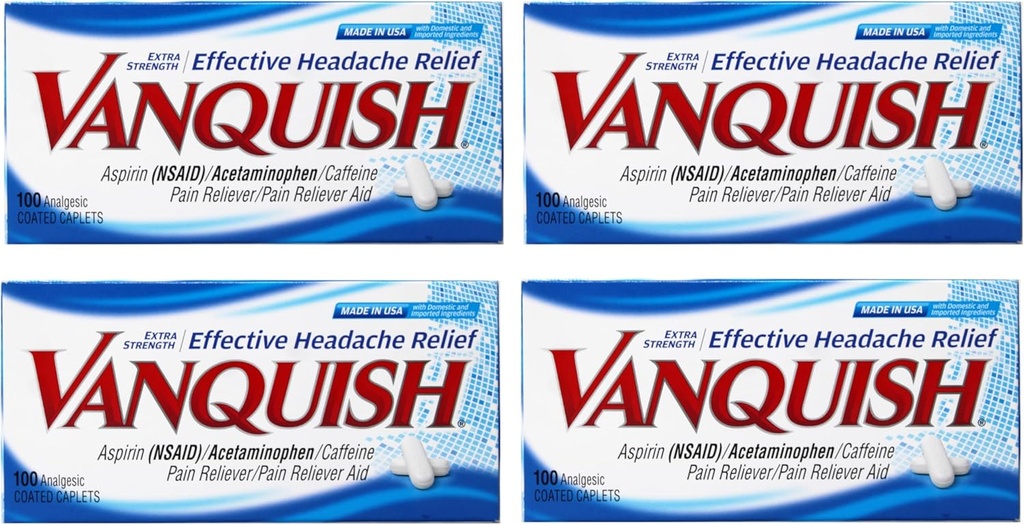 Vanquish Caplets anti-douleur extra-fort, 4 comtes