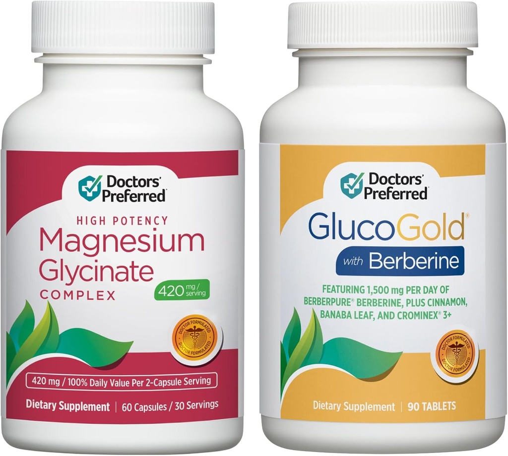 GlucoGold préferé de DOCTORS avec supplément de glycine de berbère et de magnésium