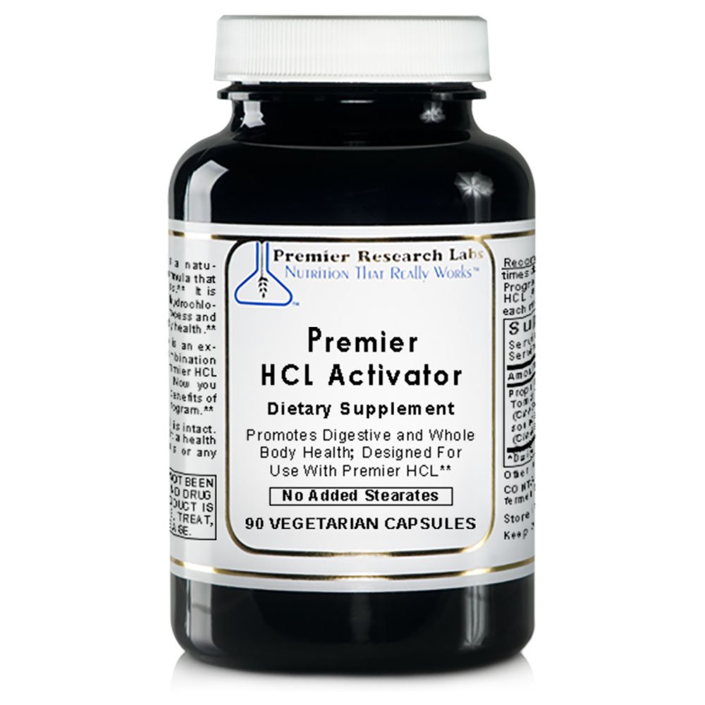 Premier HCL Activator, 90 Capsules, Vegan Product - Soutien de la santé du corps entier et digestif avec Pepsin (source végétarienne); Conçu pour une utilisation avec Premier HCL