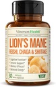 Lions Mane Supplement Capsules - Mushroom Powder Blend with Lions Mane Powder, Turkey Tail, Shiitake Mushrooms & More. Focus & Energy Supplements for Mood & Immune Support. Non-GMO. 60 Vegan Capsules