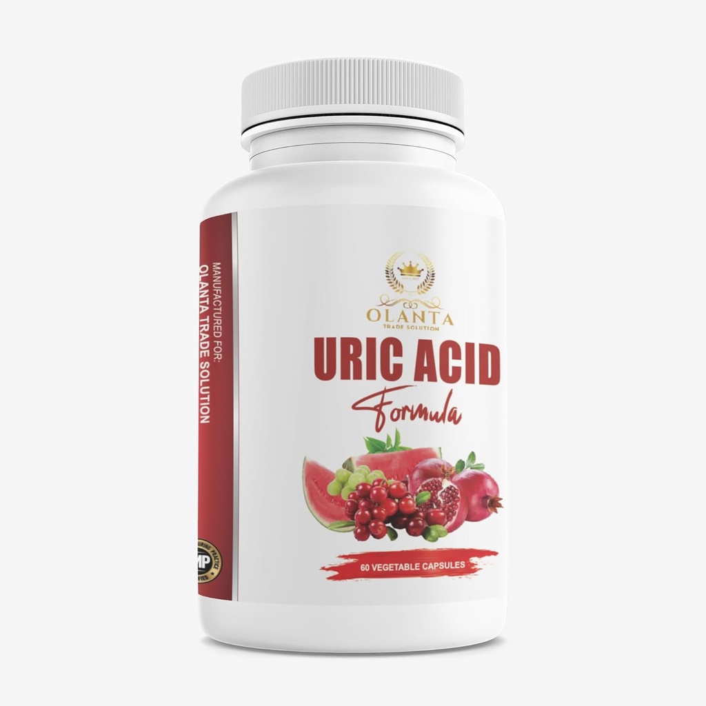 Acide urique générique - Complexe acide URIC - Graines de céleri, grenade, curcuma, pilules antioxydantes, supplément de chardon de lait, cerise de tart, haricots verts, acide citrique - 1 bouteille 60 capsules