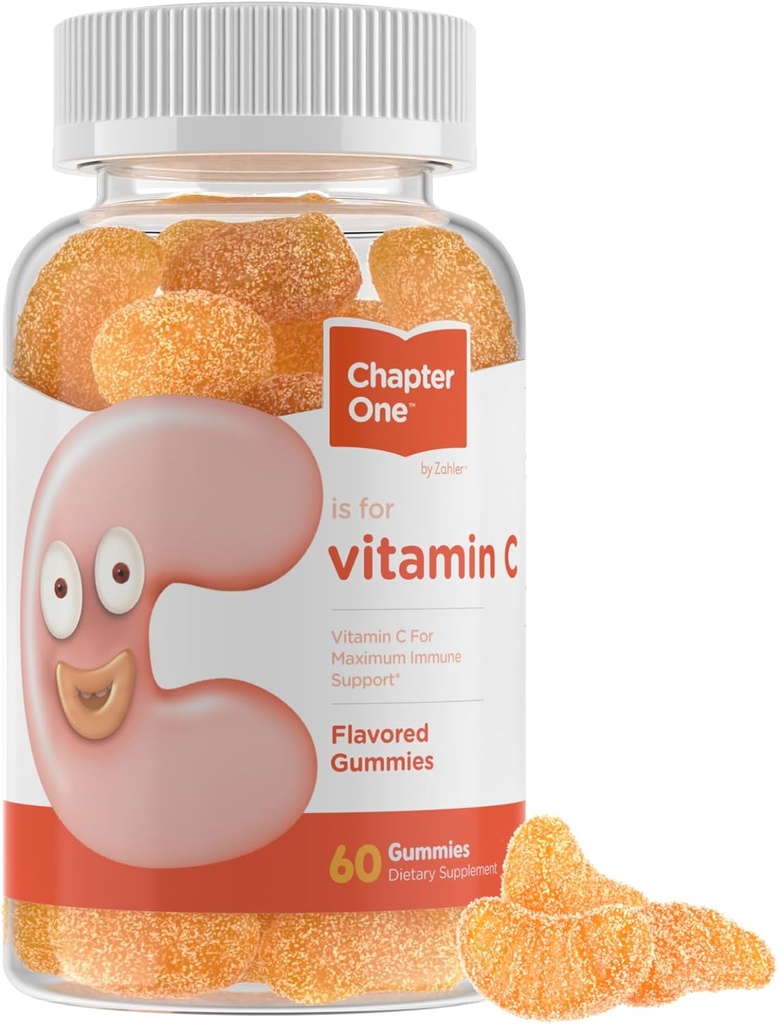 Zahler - Chapter One Vitamin C Gummies for Adults & Kids 125 mg (60 Flavored Gummies) Certified Kosher Gummy Vitamins C Chewable Vitamin Gummies - Chewable Vitamin C Gummy - Vitamin C Gummies Kids