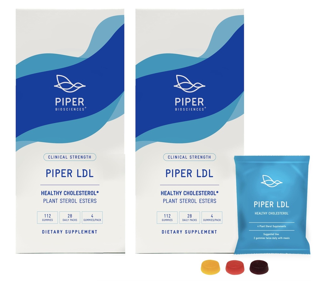 Piper LDL Cholesterol Health Plant Sterol Gummies: Plant Sterols Cholesterol Supplement (2 Boxes, 224 Gummies)