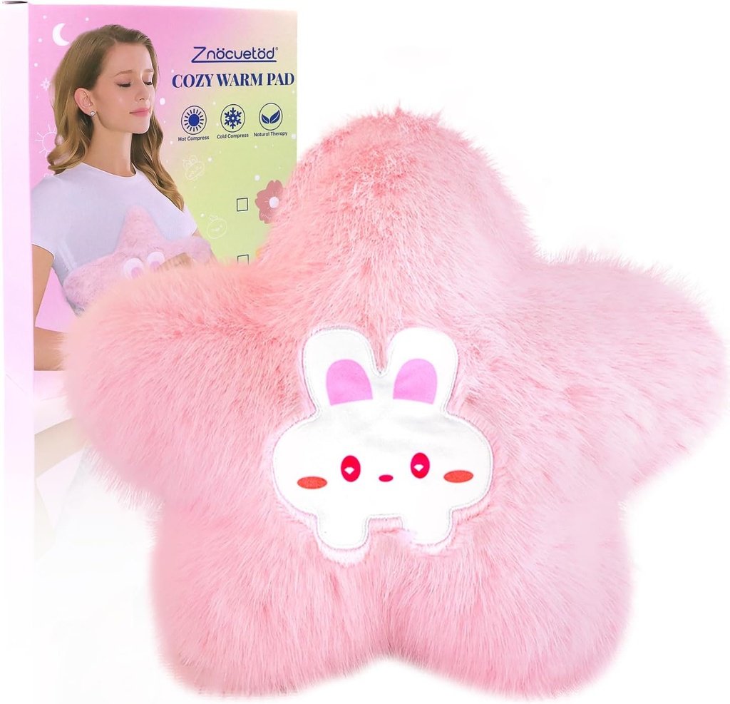 Plaque chauffante micro-wavable pour l'époque Crampes Pain Relief- Plaque chauffante micro-ondes pour les femmes avec un pack de chaleur humide pour les épaules cou mignon doux Compresseur chaud Cozy Pad Plush Star Valentines Cadeaux pour les filles