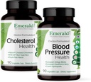 EMERALD LABS Cholestérol Health (90 Caps) & Blood Pressure Health (90 Caps) - Support Heart & Circulatory System - Supportez les niveaux de pression artérielle dans une gamme normale - Sans gluten - 30 jours d'approvisionnement