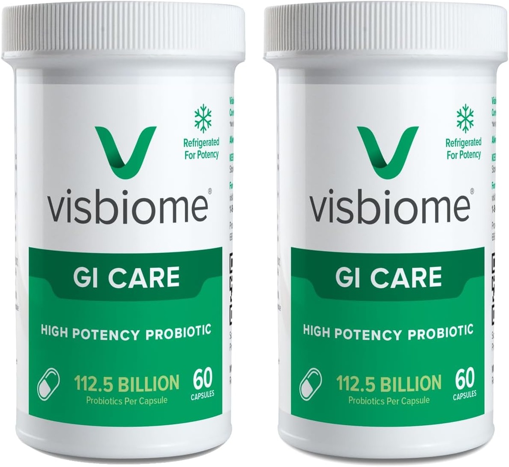 Visbiome® GI Care - Probiotique à haute puissance - 112.5 Million CFU Probiotiques vivants, Formulation originale De Simone, Fabriqué aux États-Unis, 120 Capsules.