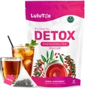 Thé de détox LULUTOX - Thé minceur avec Dandelion et Ginseng pour soutenir les objectifs de nettoyage de détox, ventre plat, Bloating, poids sain et santé digestive - Femmes et hommes - Saveur de pêche (28 portions)