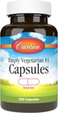 Carlson - Empty Vegetarian #1 Medium-Small Capsules, Easy to Separate & Fill, with Screw Cap Bottle, 200 Capsules