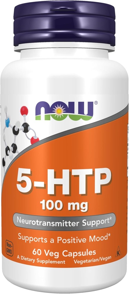 MAINTENANT Aliments suppléments, 5-HTP (5-hydroxytryptophane) 100 mg, soutien aux neurotransmetteurs*, 60 gélules
