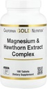 California Gold Nutrition Magnésium & Hawthorn Extract Complex avec Taurine, Coleus forskohlii Extract et Hops, 180 comprimés