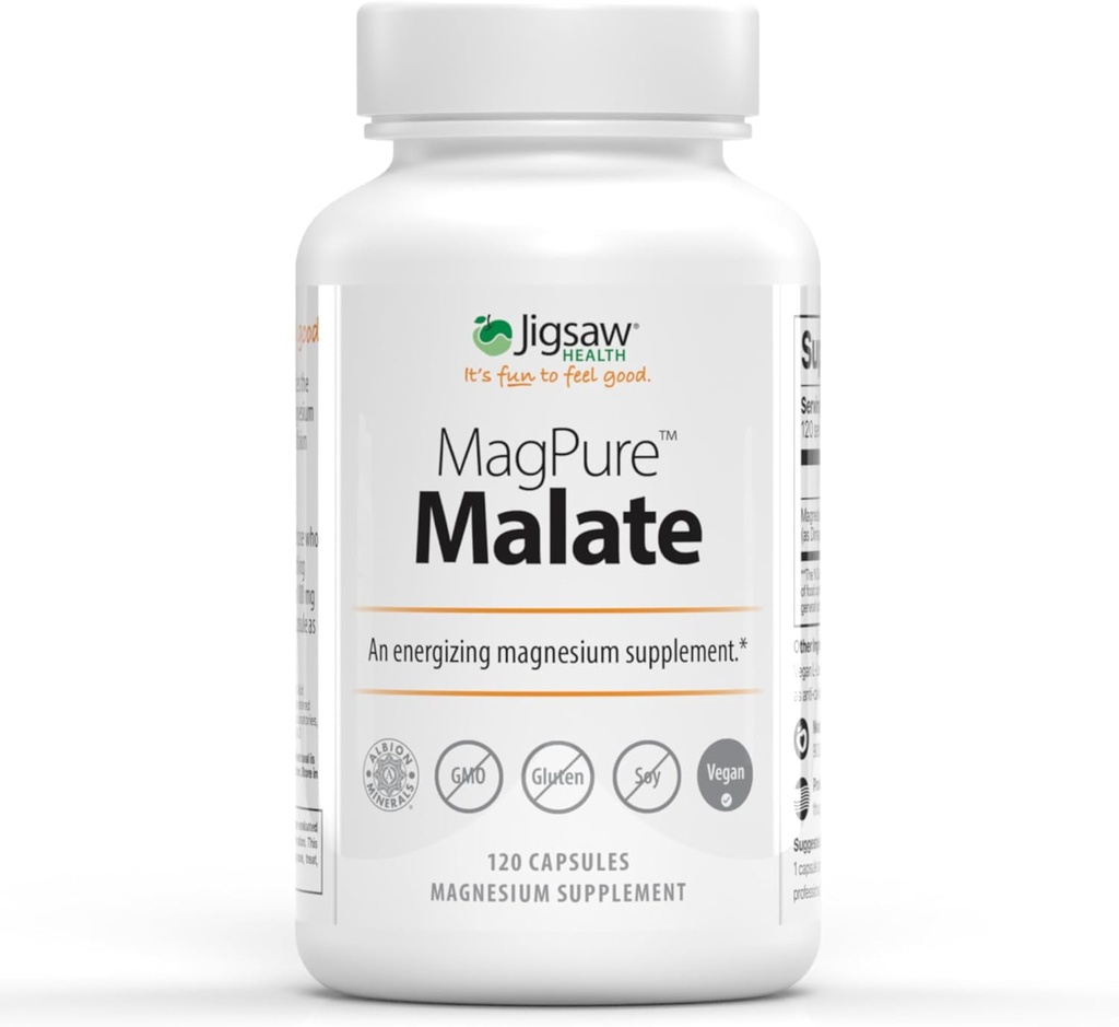 Jigsaw Health MagPure Malate , Capsules de malate de magnésium Premium , 120 portions