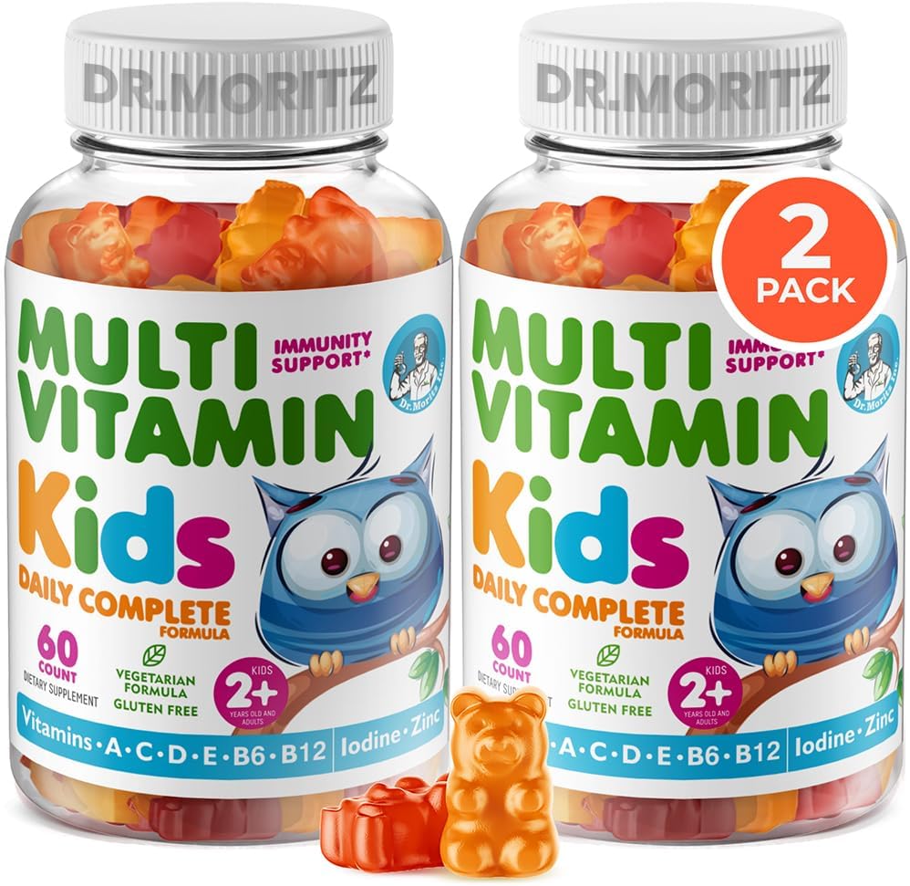 - Oui. MORITZ Enfants Multivitamine Gummies - avec les enfants Vitamines A C D E B6 B12 Zinc et plus - Soutien quotidien complet - Végétarien et non-OGM, 2 Pack (120 Nombre)