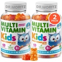 DR. MORITZ Gummies multivitamine pour enfants - avec des vitamines pour enfants A C D E B6 B12 Zinc et plus - Soutien quotidien complet - Végétarien et non-OGM, 2 pack (120 comte)