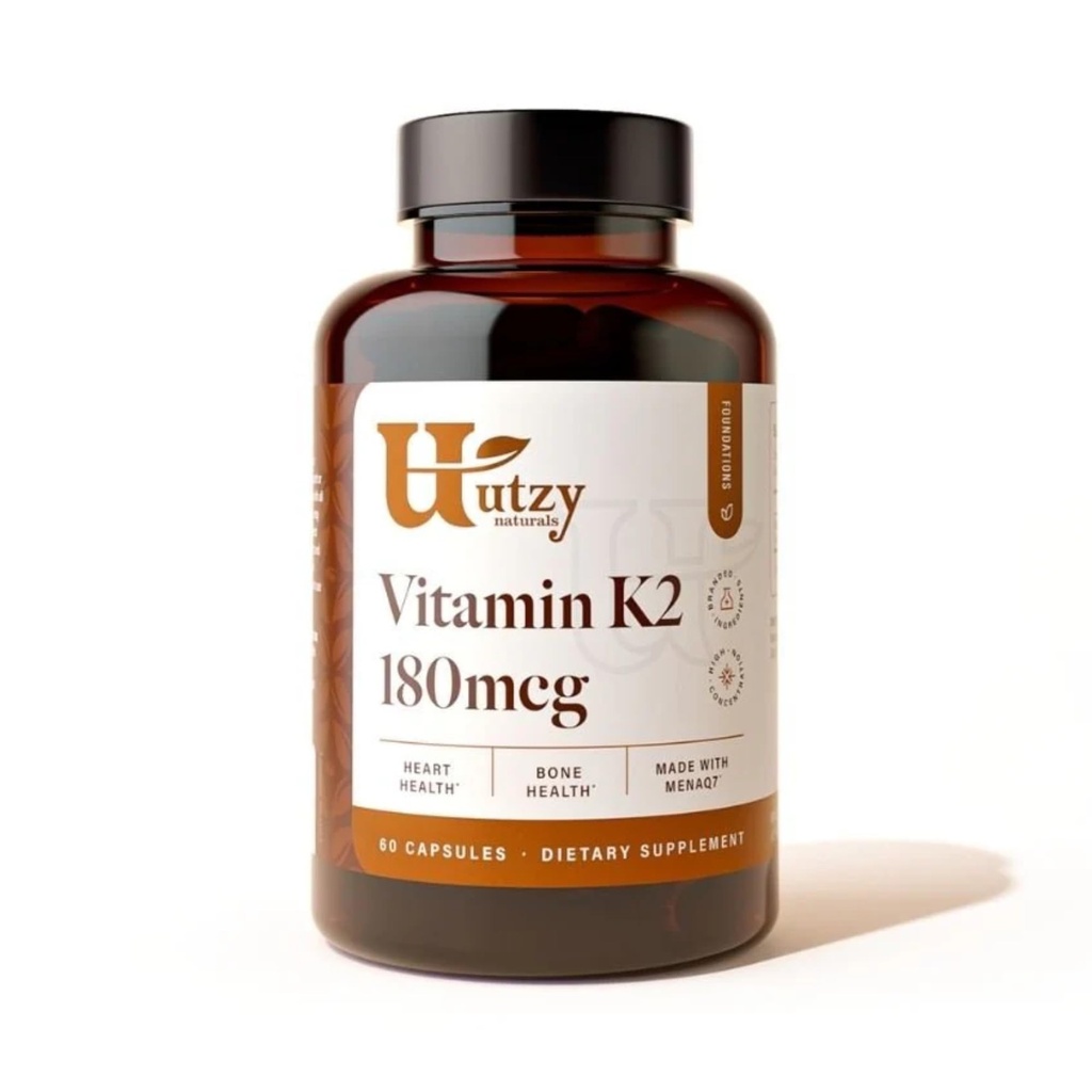 Utzy Naturals Vitamine K2. 180 mcg de MenaQ7® Forme de K2.