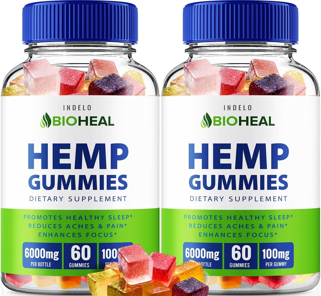 Gommies de chanvre BioHeal - avec extrait de chanvre Gommies de chanvre BioHeal Supplément à base de plantes acouphènes, soutien à la santé et au bien-être, tous les Gommy de chanvre Natuel Formule avancée (2 Pack - 120 Gommies)