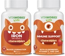 Kids Iron 10mg + Vitamin C Chewables + Elderberry + Zinc + C Chewables Bundle
