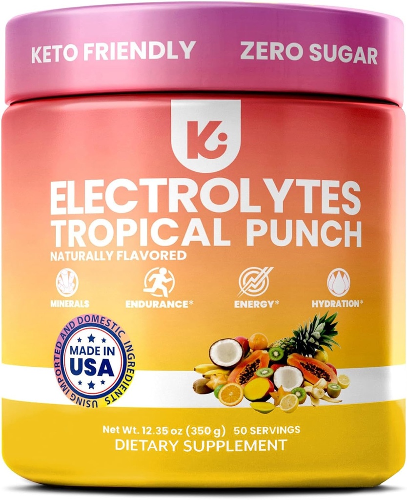 Keppi Keto Electrolytes en poudre Pas de sucre - sans sucre Electrolytes - Fabriqué aux États-Unis - hydratation avancée, performance et récupération - Délicieux arômes tropicaux - mélange facilement Pas de grumeaux