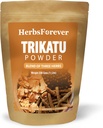 HerbsForever Trikatu Poudre de Churna – Mélange ayurvédique à base de plantes pour le soutien digestif et l'équilibre de la vata, non-OGM, végétalien, 230g