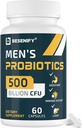 Probiotiques pour hommes, 500 milliards d'UFC et 12 souches, Probiotique pour hommes avec curcuma, canneberge, Goji - Probiotiques pour la santé digestive, Immune, Estomac, Bloating & Gut Health pour hommes, 60 capsules de biotique Pro