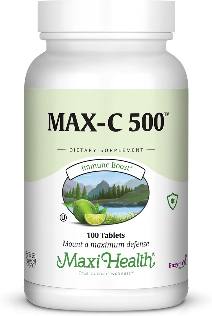 Maxi Health MAX C 500 mg - Vitamin C - with Lemon Bioflavonoids Complex - 100 Tablets