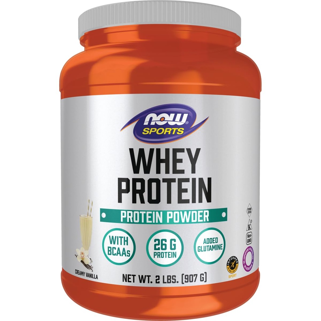 MAINTENANT Aliments Sports Protéines de lactosérum Vanille naturelle - 2 lbs