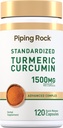 Piping Rock Turmeric Curcumin Complex 1500mg.120 Capsules avec extrait de poivre noir et cerise de tart.