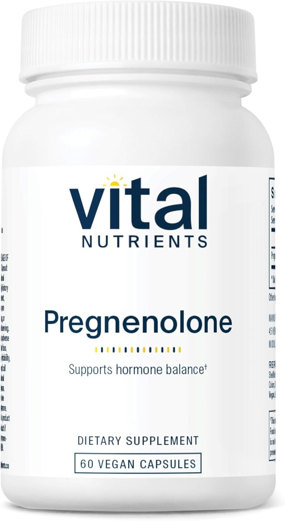 Nutriments vitaux - Pregnénolone - Soutient l'humeur, la mémoire et la fonction immunitaire - 60 capsules végétariennes par bouteille - 10 mg