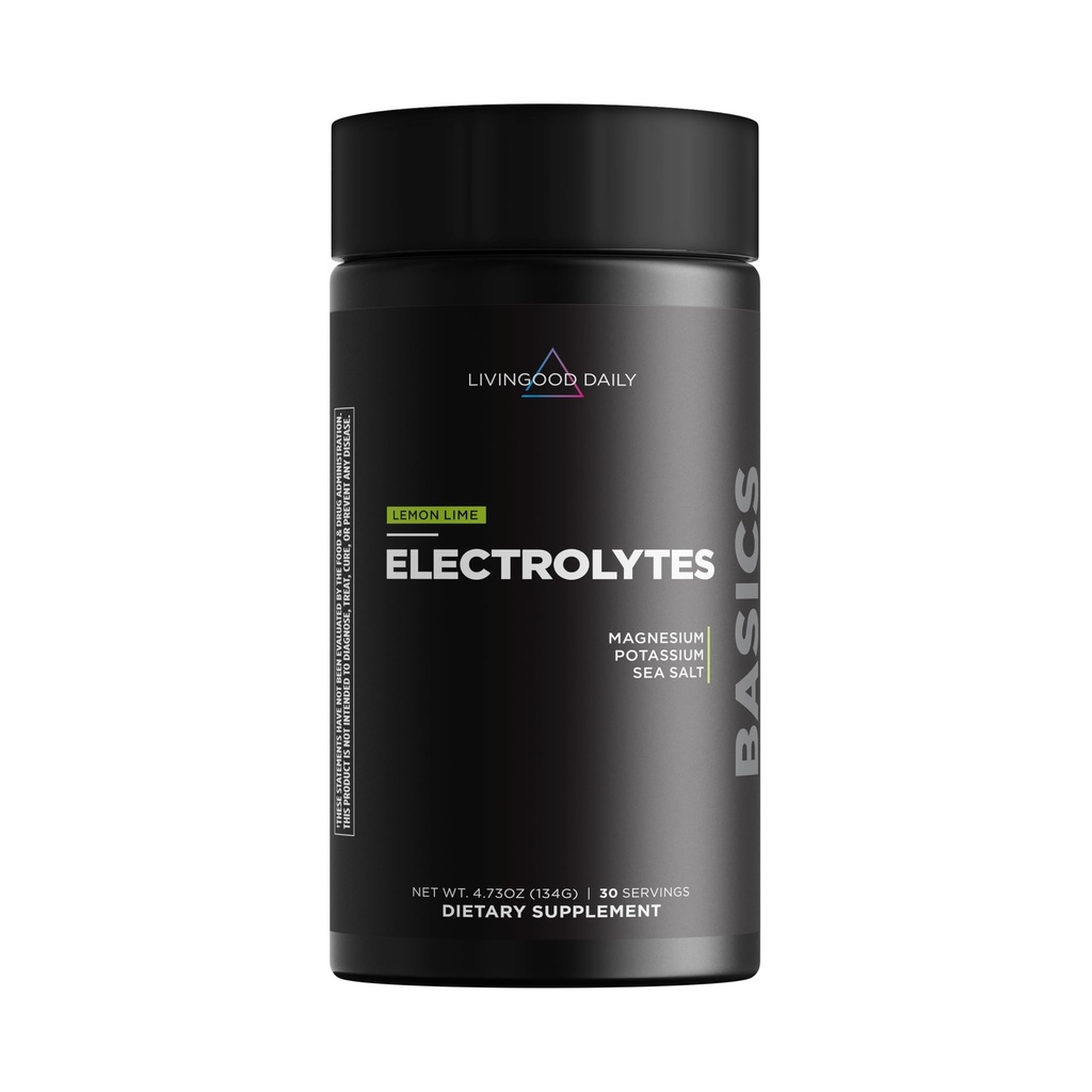 Livingood quotidien électrolytes poudre, électrolytes boisson d'hydratation mélange avec la vitamine C, Magnésium, Taurine et sel de mer, supplément d'électrolyte pour l'énergie et l'hydratation, Keto, citron Lime Saveur, 30 portions