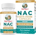MaryRuth Organics Supplément NAC N-acétyl Cysteine.Approvisionnement de 2 mois NAC 1000mg par portion.Gélules véganes.Acide amino.Acide non-OGM.