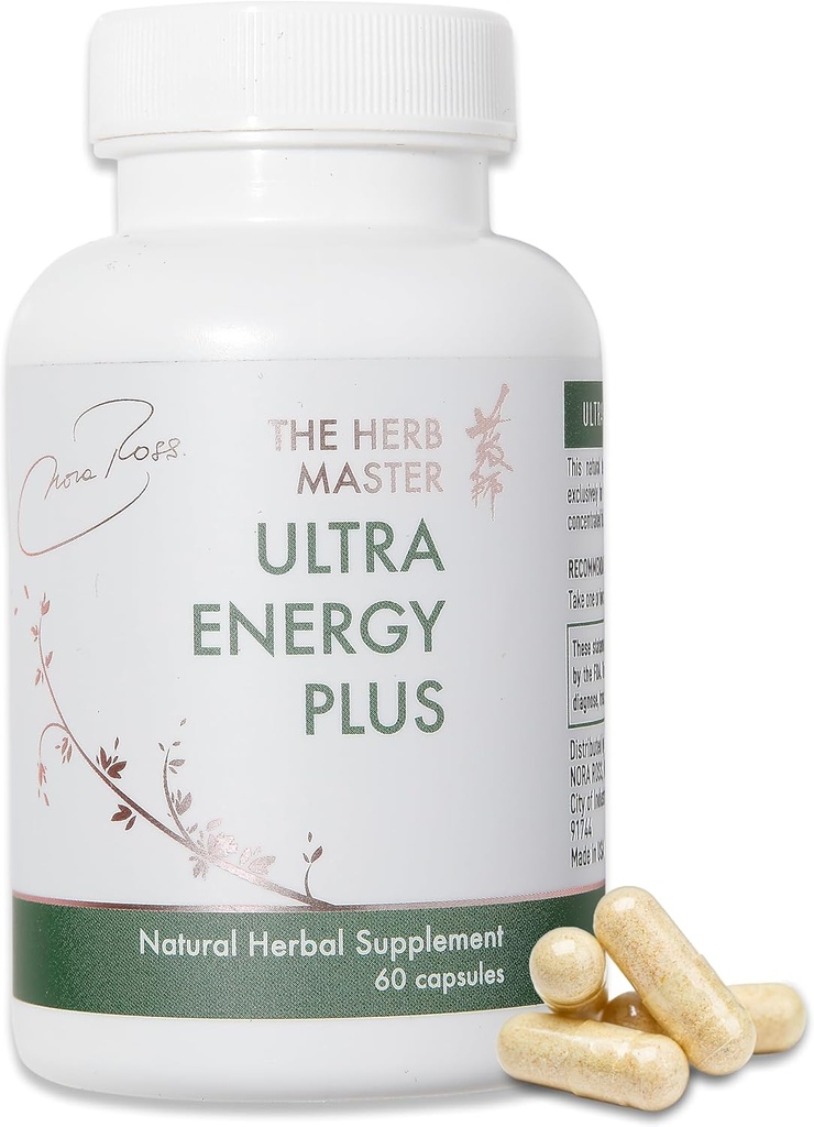 Nora Ross Ultra Energy Supplement, Rich in Nutrients & Vitamins, Immune Booster for Men & Women, Supports & Maintains Healthy Energy & Stamina, Non-GMO 60 Capsules