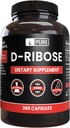 Ingrédients originaux purs D-Ribose (365 Capsules) Pas de Magnésium ou de Rice Fillers, Toujours Pure, Verified Lab