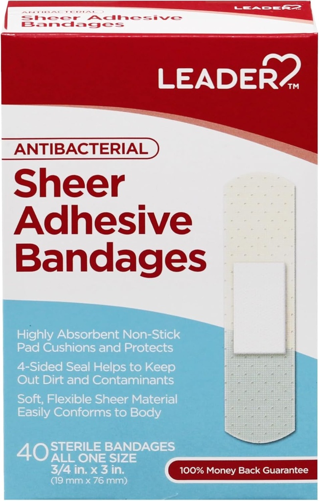 bandages adhésifs stériles, sans latex, mélangés avec la peau, aide à prévenir les infections, protection confortable pour les premiers soins et les blessures (3/4" x 3", 40 comte)