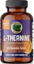 Vitamines pures de laboratoire L-Theanine 125 mg - 60 comprimés sans sucre, à croquer 30 jours d'approvisionnement