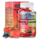 Supplément NAD Gummies sans sucre, NAD Nicotinamide Riboside Resveratrol 900mg w. Quercetin, Collagen Biotin & Vitamine, Suppléments NAD haute puissance pour l'anti-vieillissement, énergie, focus
