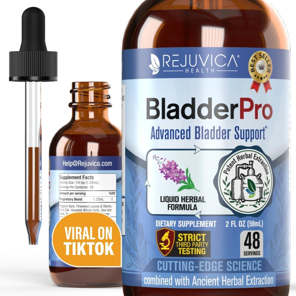 Rejuvica Health BladderPro pour les hommes et les femmes - Supplément de soutien Bladder - Livraison liquide pour une meilleure absorption - Graines de citrouille, Uva Ursi, Goldenrod et plus