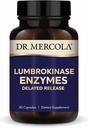 Dr. Mercola Enzymes Lumbrokinase - Formule de libération différée - Supplément alimentaire pour le soutien cardiovasculaire et énergétique - Sans OGM, sans gluten et sans soja - 30 capsules (30 portions)