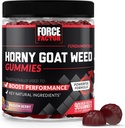 Force Factor Horny Goat Weed Gummies for Men, Natural Male Drive & Vitalité Supplément avec ingrédients pour l'absorption supérieure, Delicious Passion Berry Flavor, Noir, 90 Comte