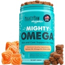 Mighty Paw Waggables Mighty Omega (Fabriqué aux États-Unis, 120 comtes) Supplément à la peau et au manteau de saumon. Huile de poisson pour chiens - DHA & EPA, Bacon Flavor