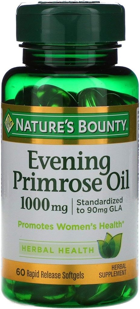 Huile de Primrose à libération rapide 1000 mg - 60 softgels à libération rapide