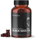 Nutriissa Black Seed Oil + Old Berry Gummies – Graines de cumin noir à pression froide Nigella Sativa Oil – EPEB certifié pour la pureté et la puissance – 90 Gummes végétaliens aromatisés aux bleuets