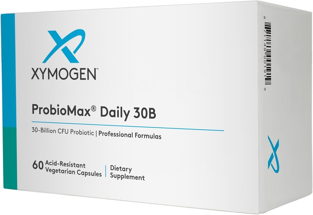 XYMOGEN ProbioMax Daily 30B - Probiotiques végétariens, laitiers et sans gluten pour la santé digestive - Suppléments nutritionnels probiotiques pour les femmes et les hommes - ProbioMax Daily DF (60 capsules)