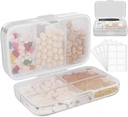 FYY Weekly Pill Organizer with labels,8 Compartiments Travel Daily Pill Case Etanche à l'humidité Grande boîte à pilules pour tenir les vitamines, l'huile de poisson, suppléments, swab de coton et bandages-clear