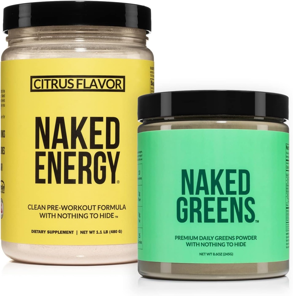 NAKED Vegan Energing Bundle Citrus Energy Nutrition Super Greens Poudre de vert biologique Supplément