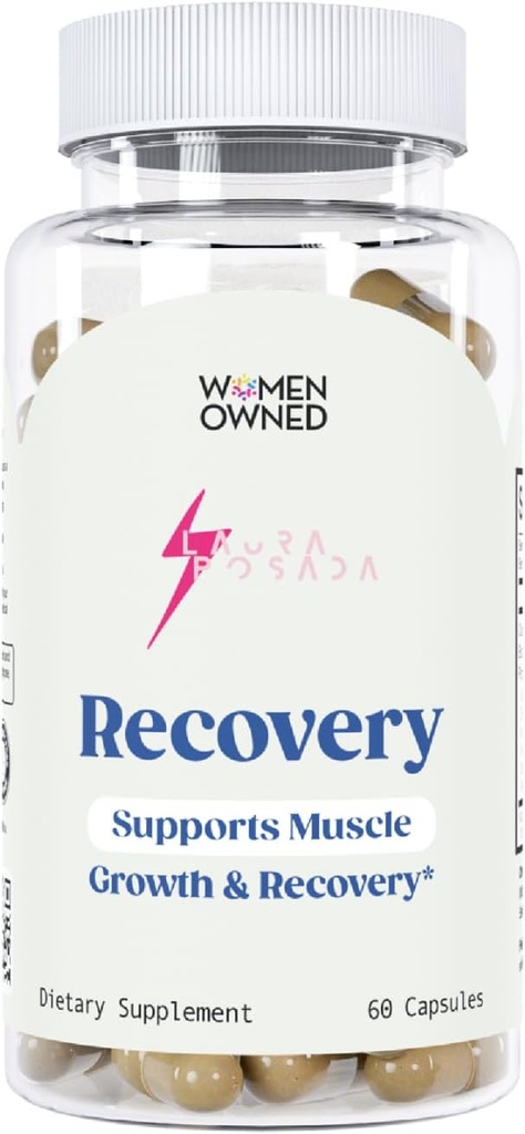 Laura Posada Post-Workout Recovery Soreness Supplement 60 Capsules Réparation et croissance musculaire pour une performance de fitness optimale - 100% naturel non-OGM, Fabriqué aux États-Unis